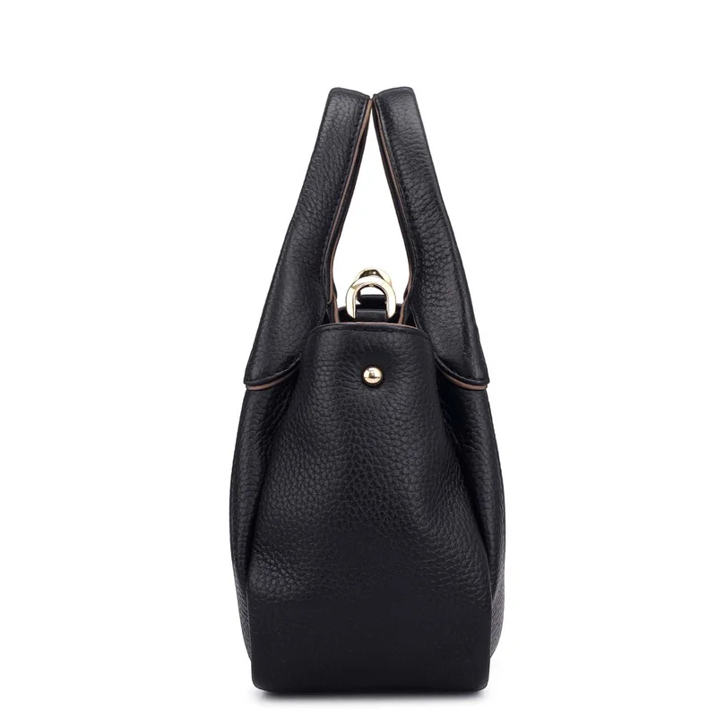 Da Milano Black Small Wax Leather Satchel - Black for Women | Best Price UAE